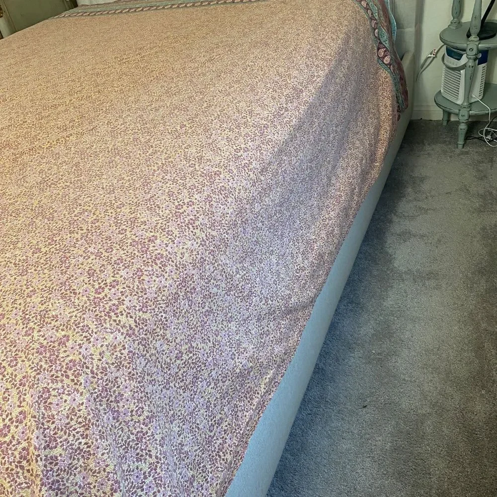 Vtg Westpoint Stevens Flat sheet floral w paisley Boho/Cottage